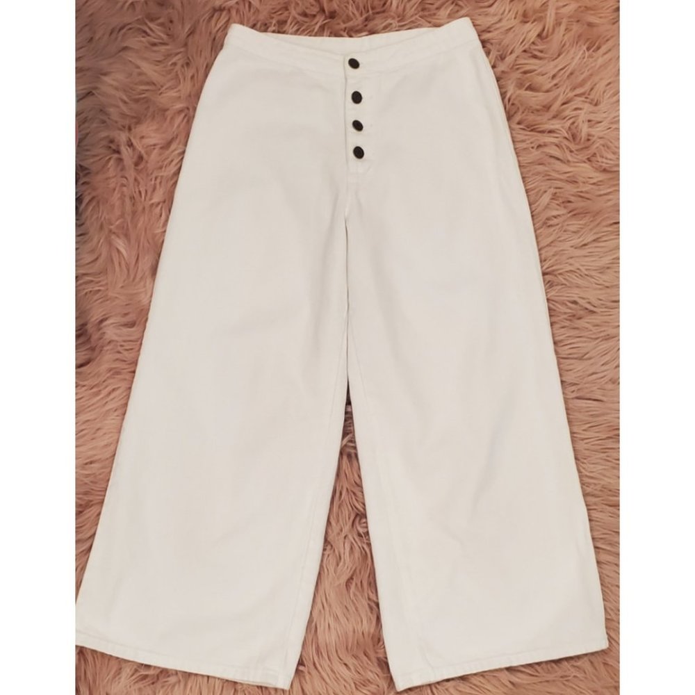 SADIE & SAGE White Wide Leg High Rise Pants - Picture 2 of 4
